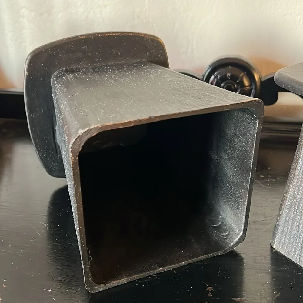 Pottery Barn Cast Aluminum Pillar Candle Holders